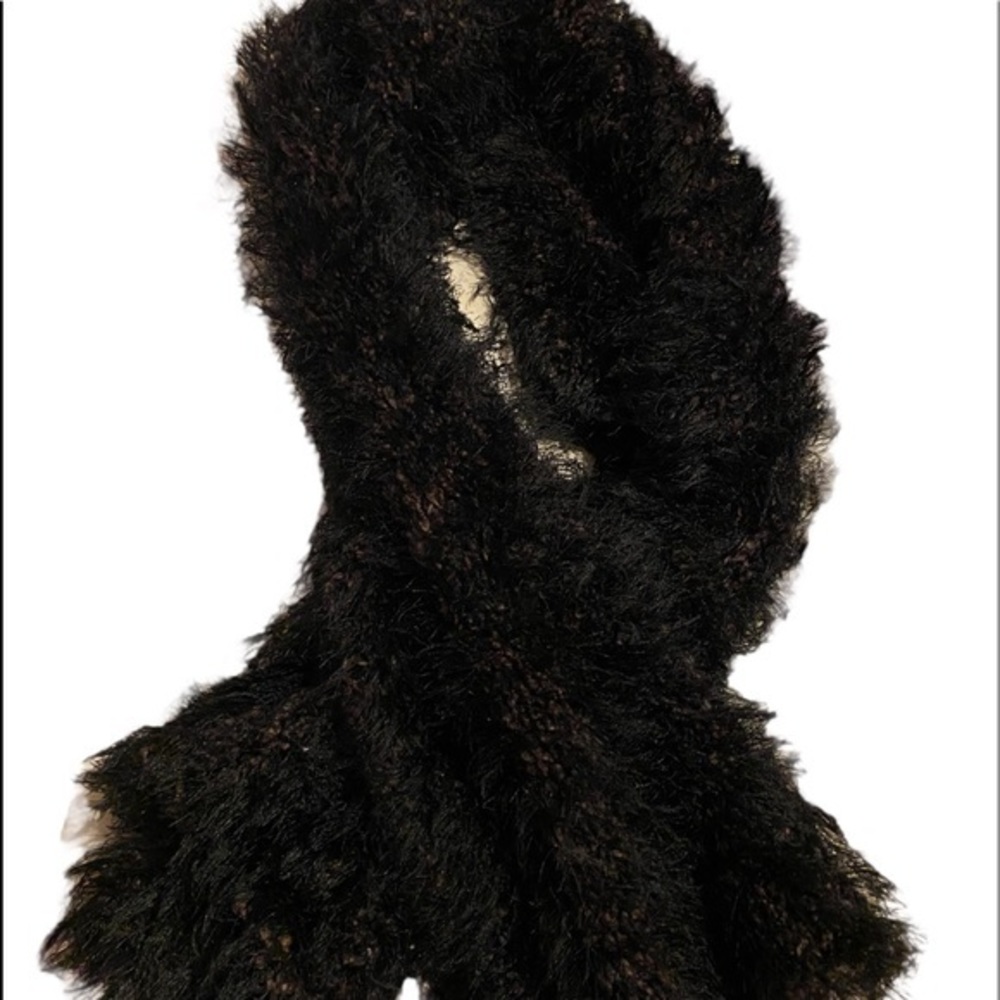 COPY - Black Fuzzy Flat Boa Scarf 60” x 10”